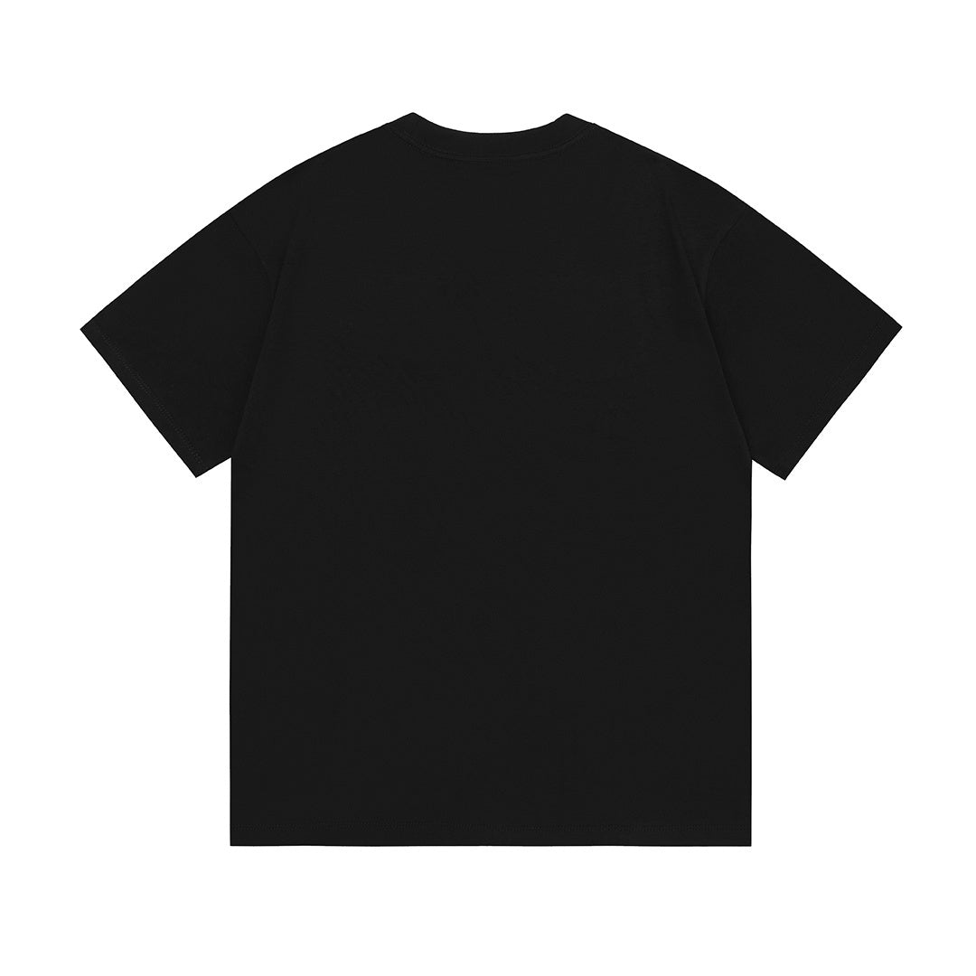Gucci Collarless GG T-Shirt | Black Cotton Crew Neck