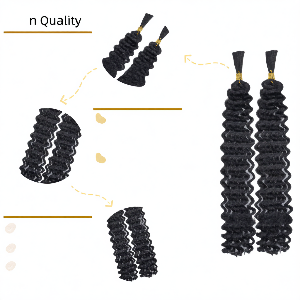 Deep Wave Bohemian Braid Wig Hand-Woven Hair Extensions