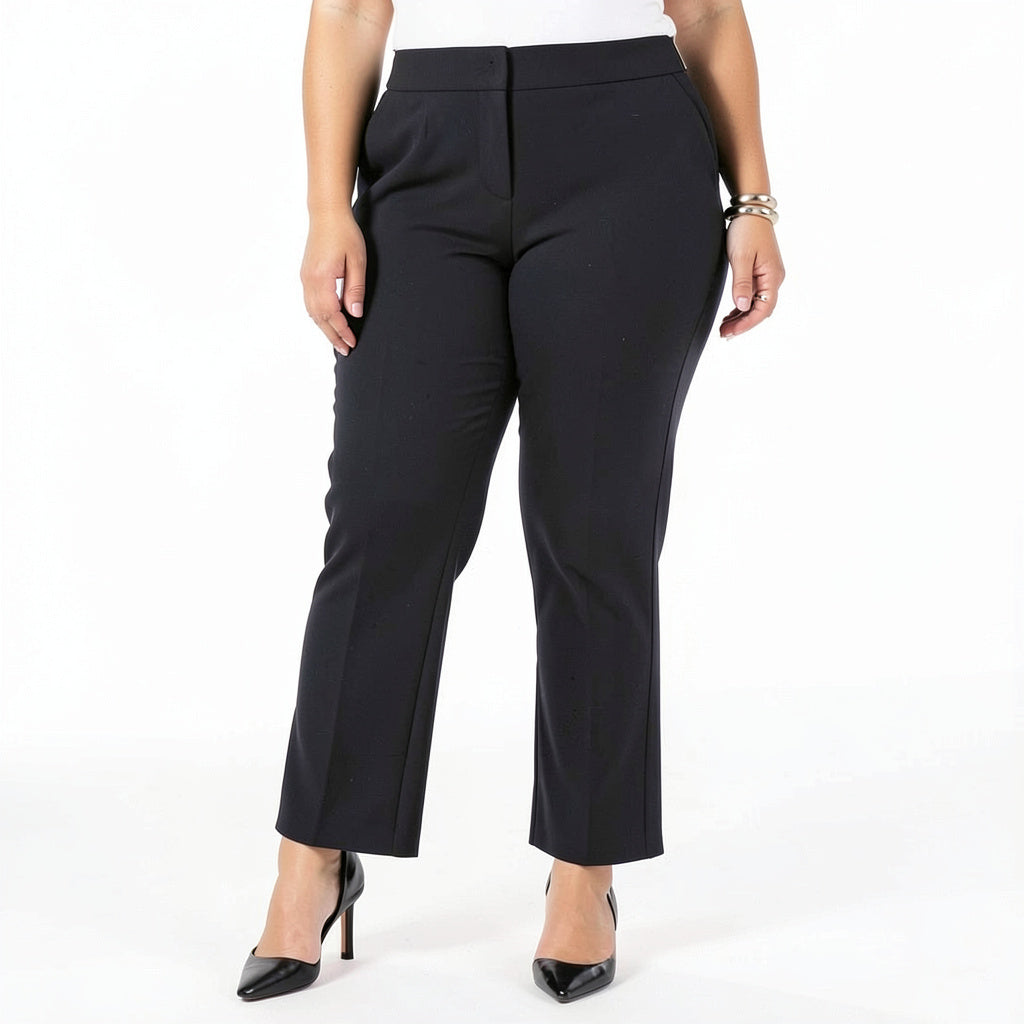 Kasper Black Plus Size Slim Pants, Size 24W
