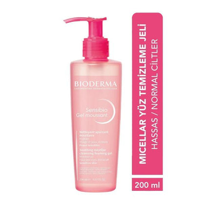 Bioderma Sensibio: Gentle Facial Cleansing Gel for Sensitive Skin - Hypoallergenic, Makeup Remover, D.A.F Complex - Soothing &amp; Protective, 6.76 fl oz