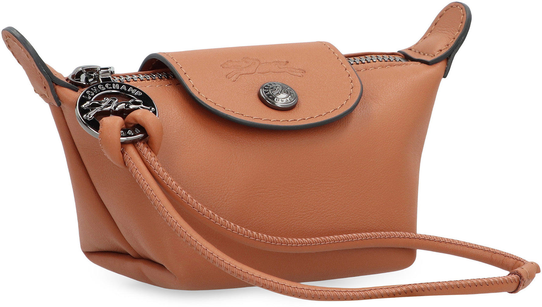 LONGCHAMP Mini Smooth Leather Wallet with Zipper Closure