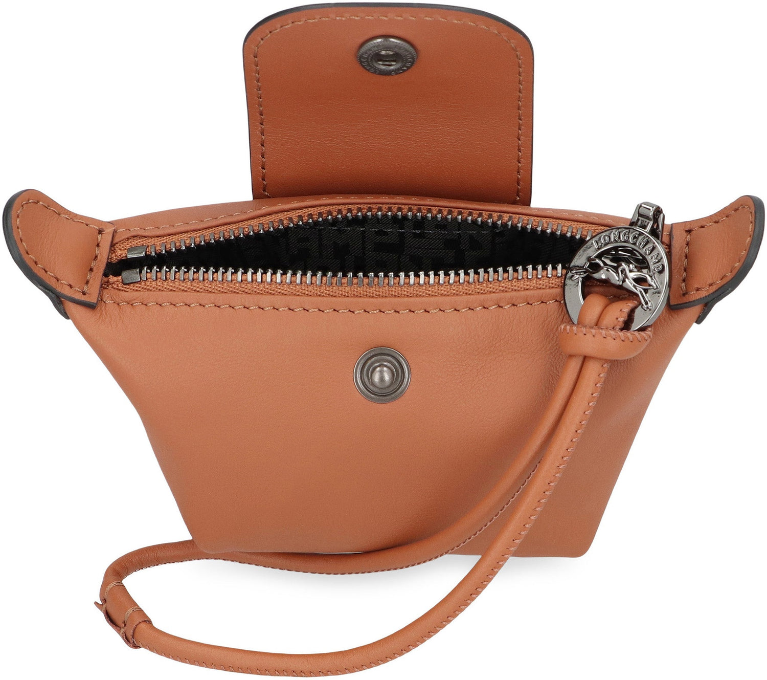 LONGCHAMP Mini Smooth Leather Wallet with Zipper Closure