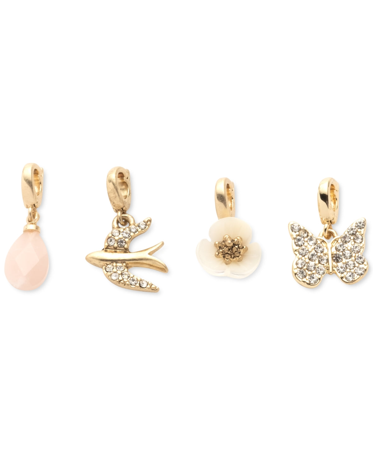 Lonna &amp; Lilly Gold-Tone 4-PC. Set Crystal &amp; Stone Garden-Motif Charms – Multi