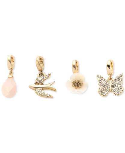 Lonna &amp; Lilly Gold-Tone 4-PC. Set Crystal &amp; Stone Garden-Motif Charms – Multi
