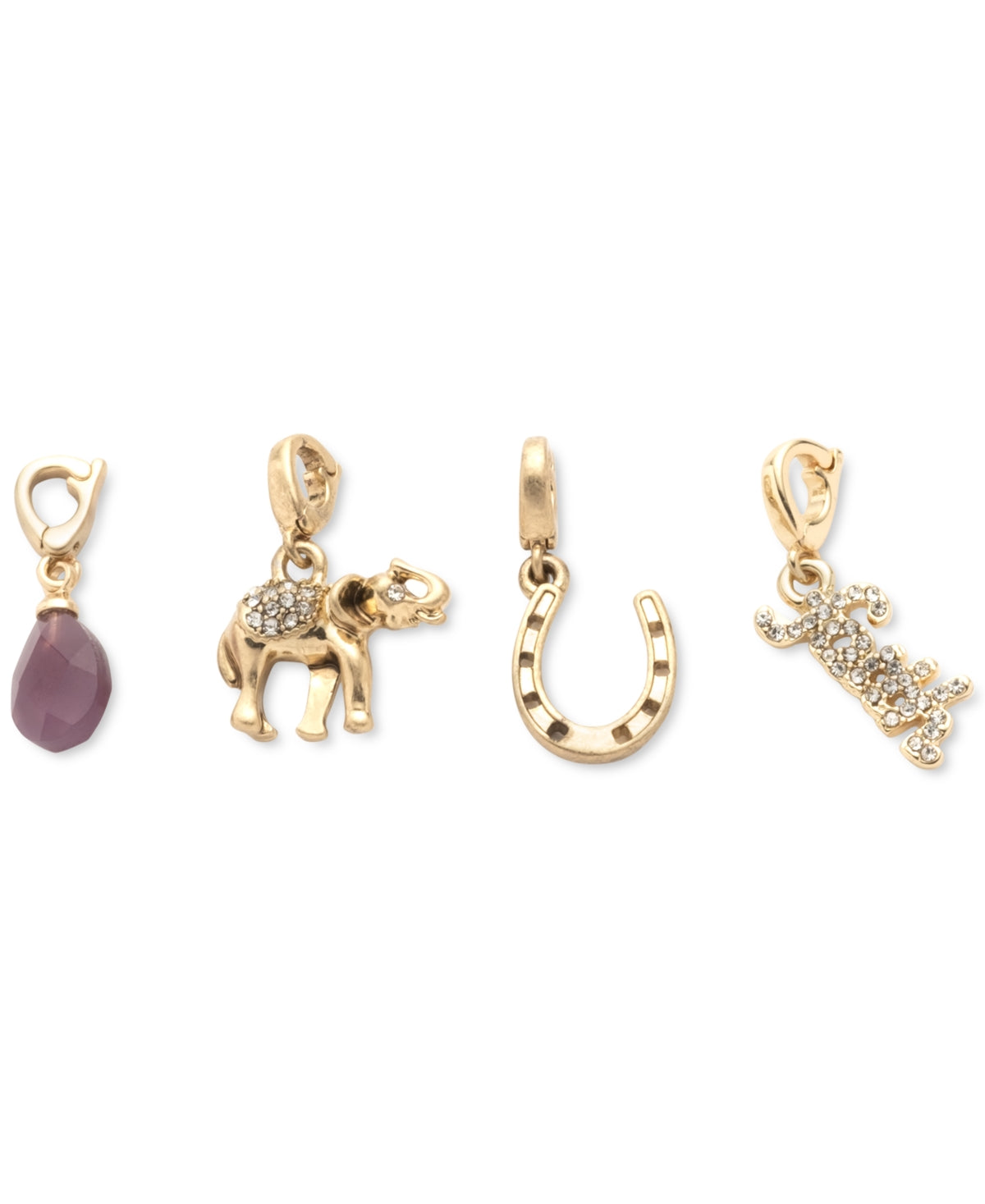 Lonna &amp; Lilly Gold-Tone 4-PC. Set Pave &amp; Stone Luck-Motif Charms – Multi