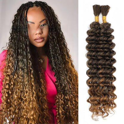 Deep Wave Bohemian Braid Wig Hand-Woven Hair Extensions