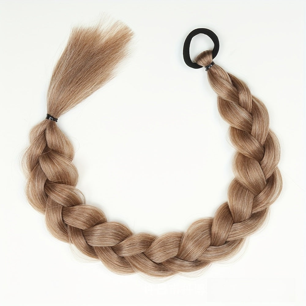 A wig with braids and a high, fake ponytail