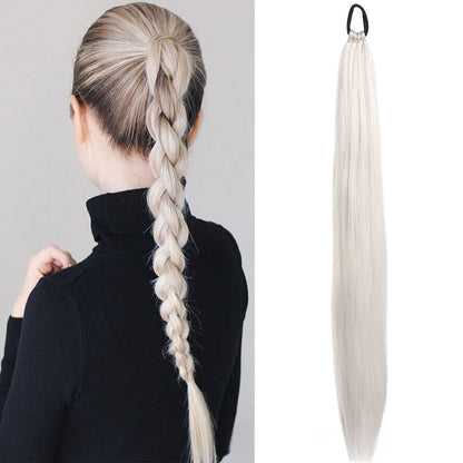 Long braids with hair loops and false braids
