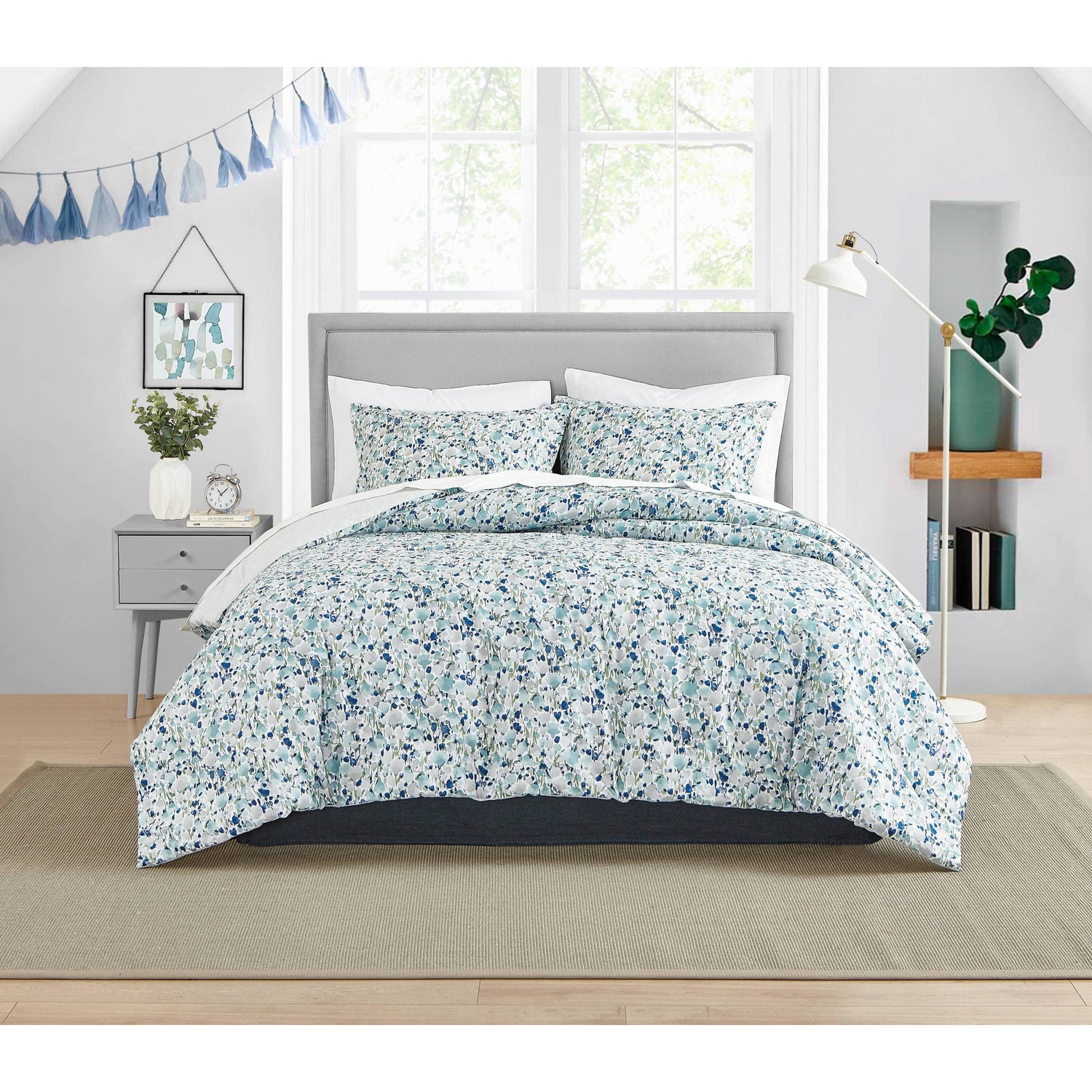 Poppy &amp; Fritz Olivia Twin Cotton Blue Duvet Cover Set
