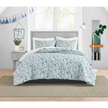 Poppy &amp; Fritz Olivia Twin Cotton Blue Duvet Cover Set