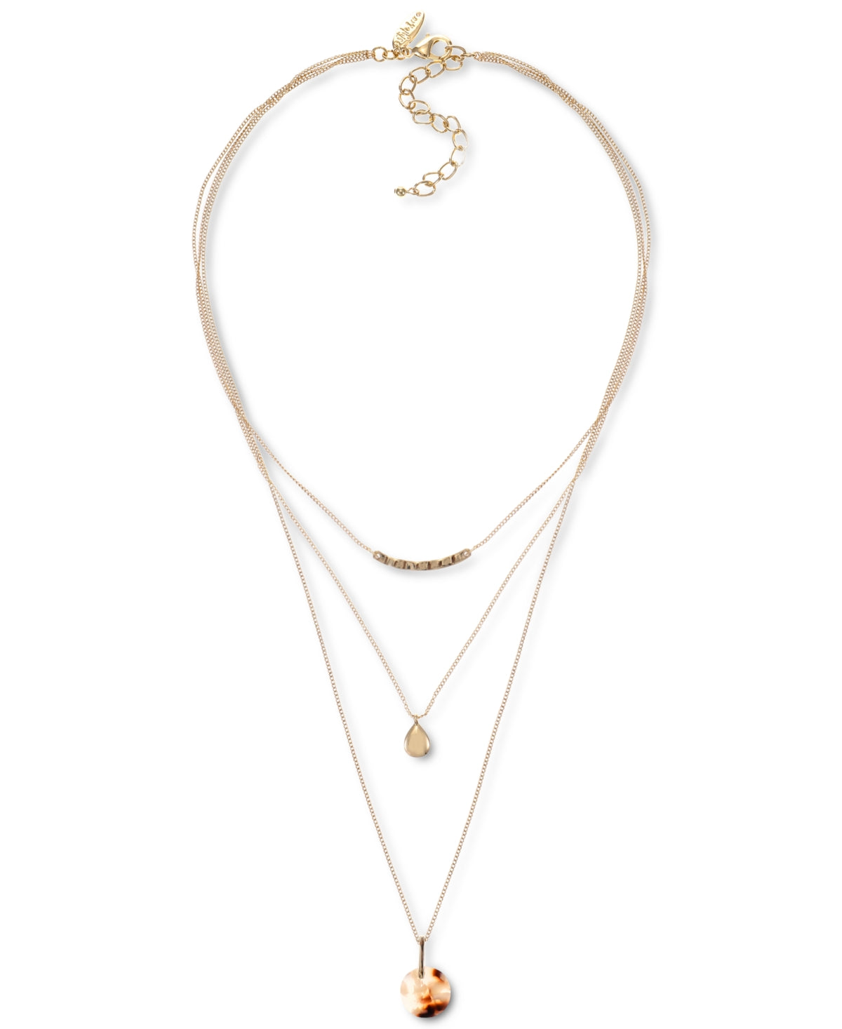 Style and Co Gold-Tone and Stone Layered Pendant Necklace
