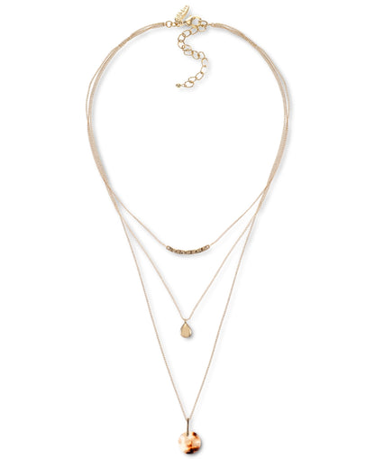 Style and Co Gold-Tone and Stone Layered Pendant Necklace
