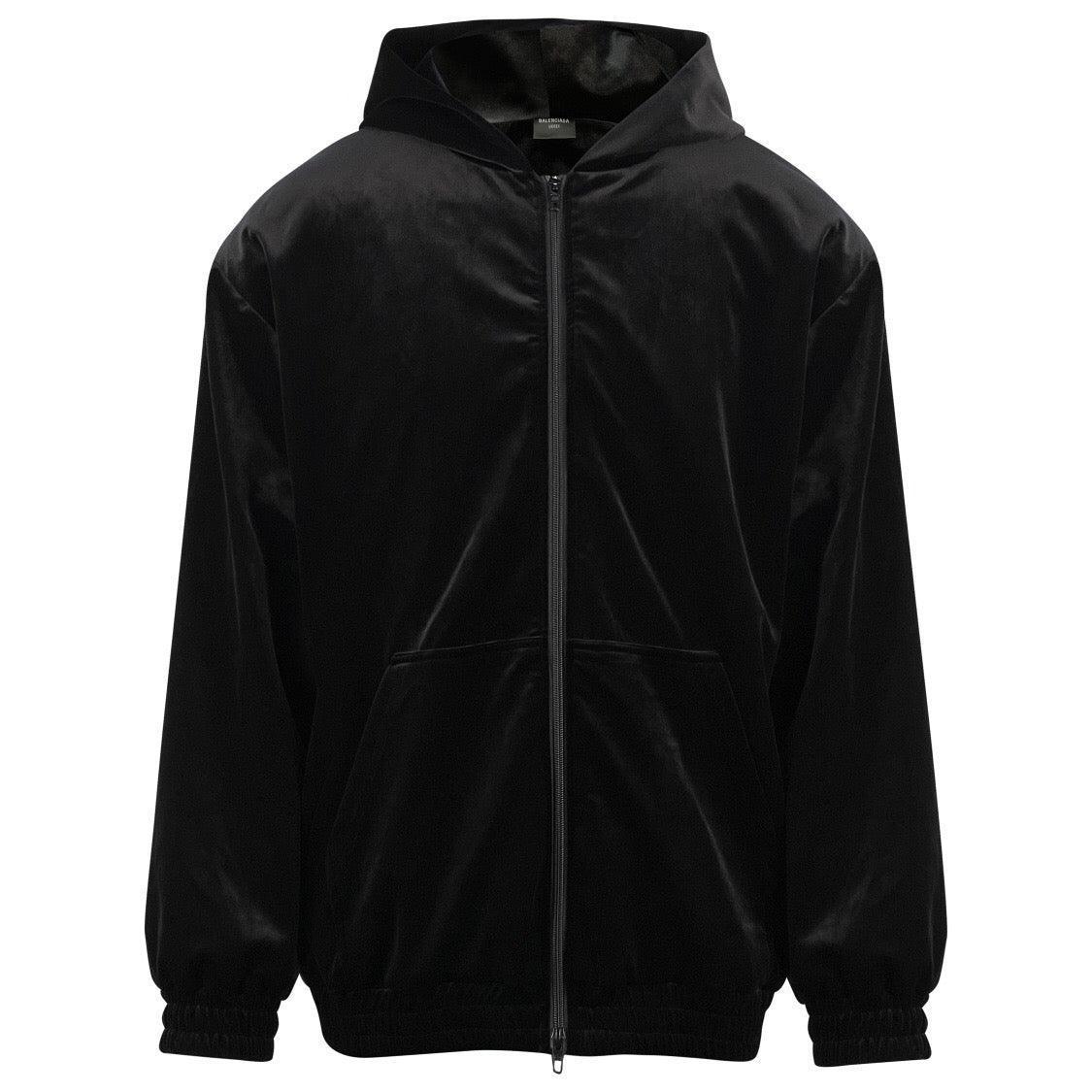 Balenciaga rhinestone-logo zipped hoodie