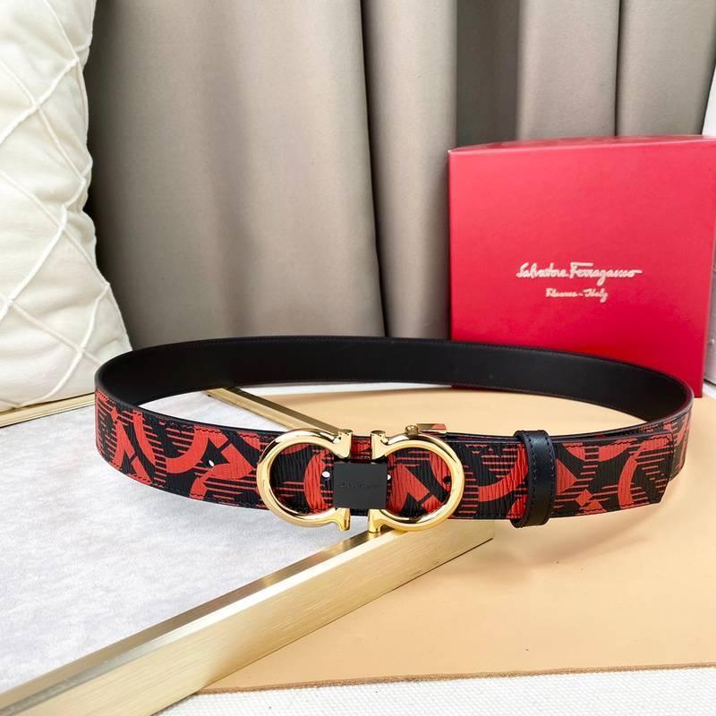 Salvatore Ferragamo Adjustable &amp; Reversible Logo All Over Men Belt &