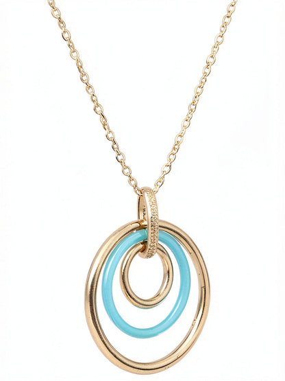 Lucky Brand Chain Circle Ring Necklace (Gold) Necklace