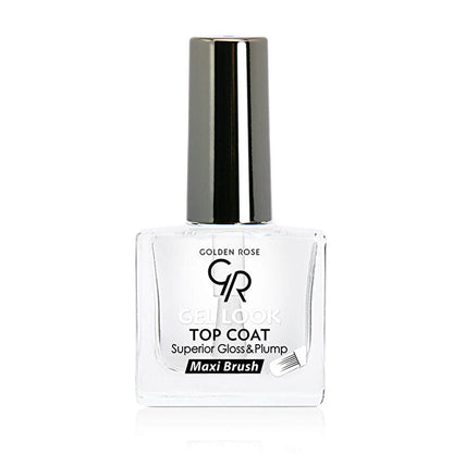 Golden Rose Gel Look Top Coat - Long-Lasting Glossy Nail Finish for Salon-Quality Nails