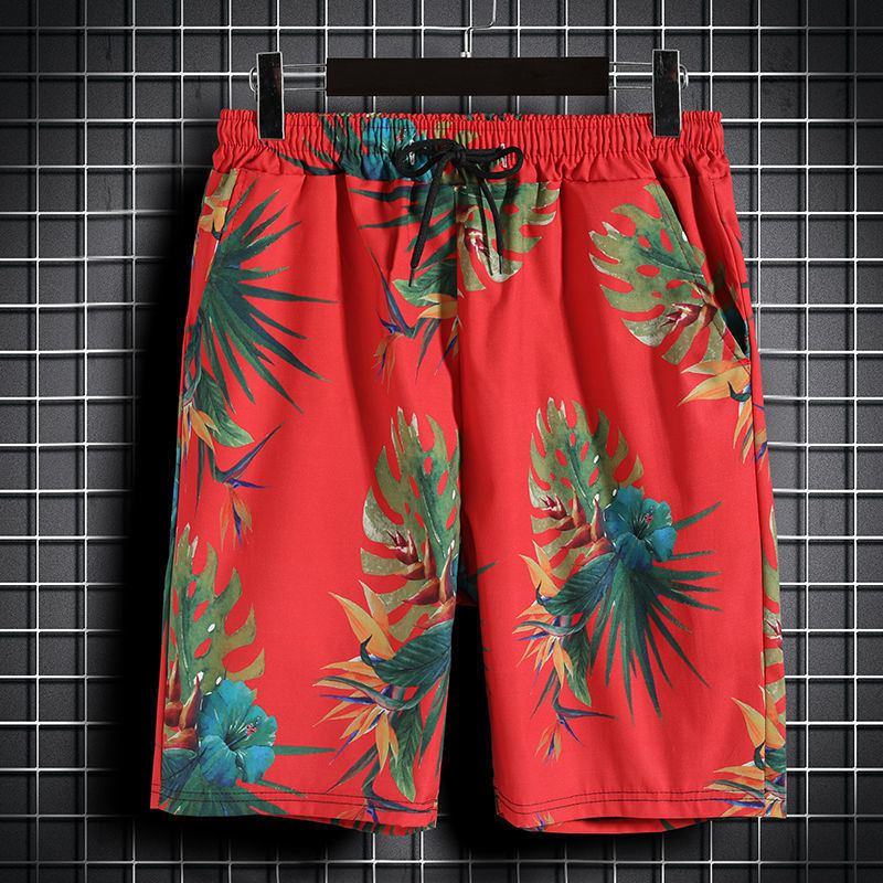 Mens Quick Dry Floral Shirt and Shorts Set