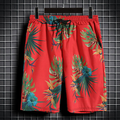 Mens Quick Dry Floral Shirt and Shorts Set