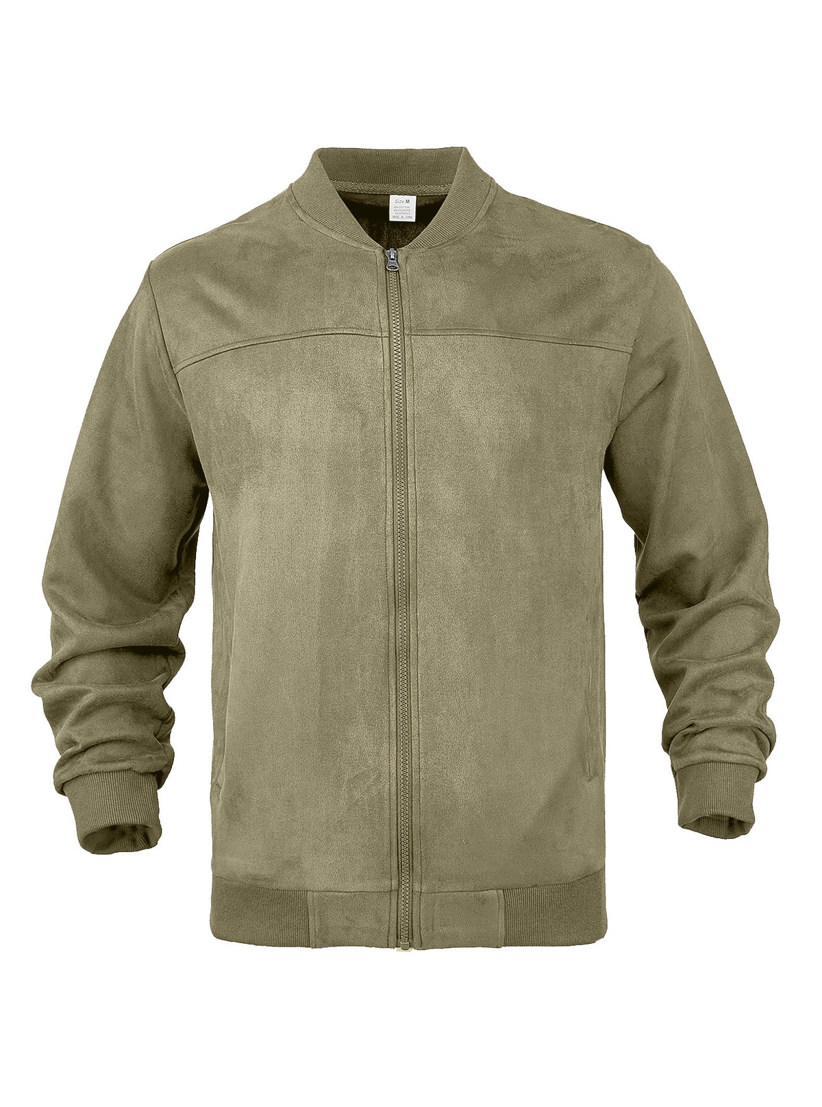 Mens Suede Stand Collar Zipper Jacket