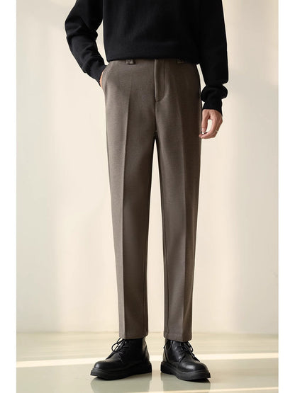 Mens Stylish Casual Straight-leg Suit Pants