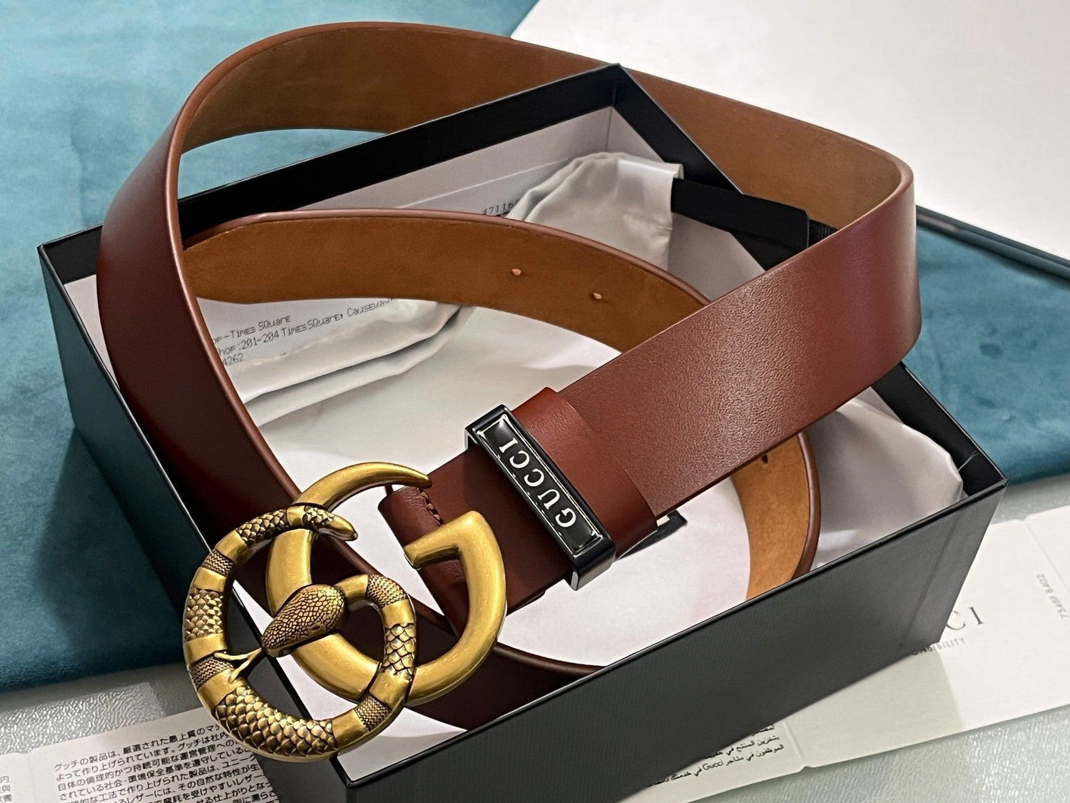 GUCCI Embellished coated-canvas and leather belt &