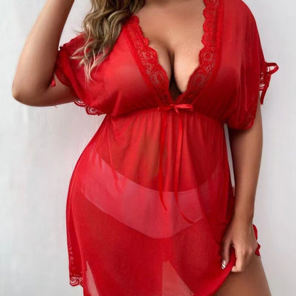 Mesh Lace Backless Lingerie Set
