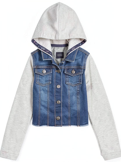 Tommy Hilfiger Toddler Girls Mixed-Media Hooded Jacket, Size 2T