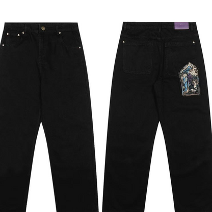 Casual Long Pants Plum Blossom Embroidery