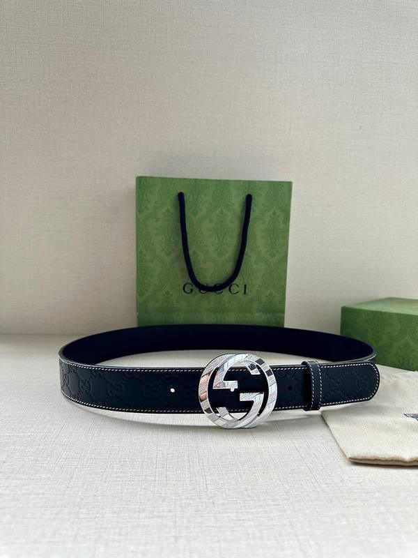 GUCCI Embellished coated-canvas and leather belt &