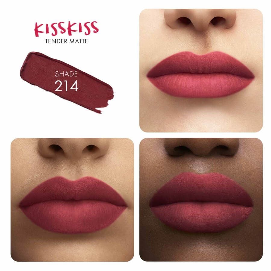 Guerlain Kisskiss Tender Matte 214 Romantic Nude Lipstick 2.8g