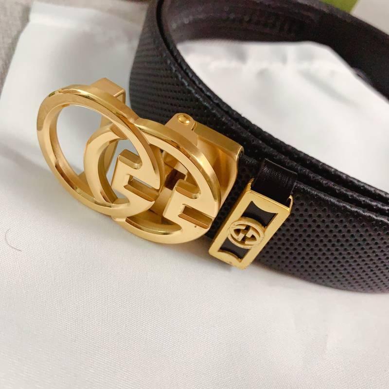 GUCCI Embellished coated-canvas and leather belt &