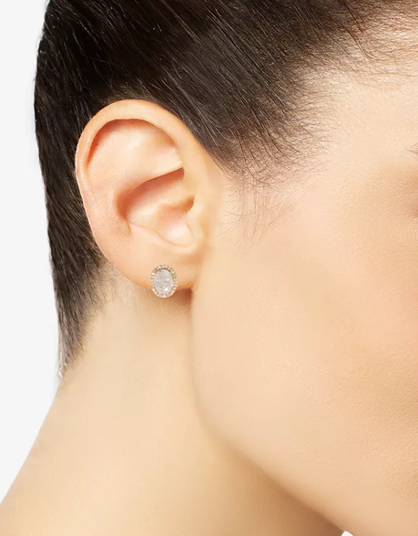 Lonna &amp; Lilly Gold-Tone Stone &amp; Crystal Halo Stud Earrings