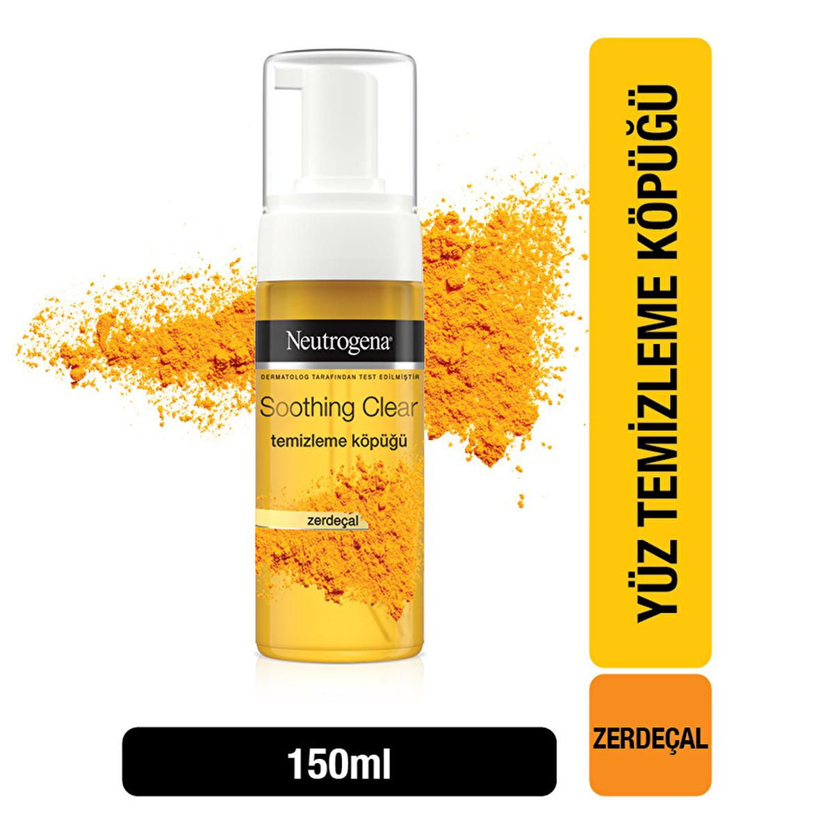 Neutrogena Soothing Clear Turmeric Facial Cleansing Foam: Gentle Oil-Free Face Wash for Sensitive &amp; Acne Prone Skin (5.07 fl oz)