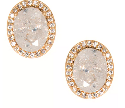 Lonna &amp; Lilly Gold-Tone Stone &amp; Crystal Halo Stud Earrings