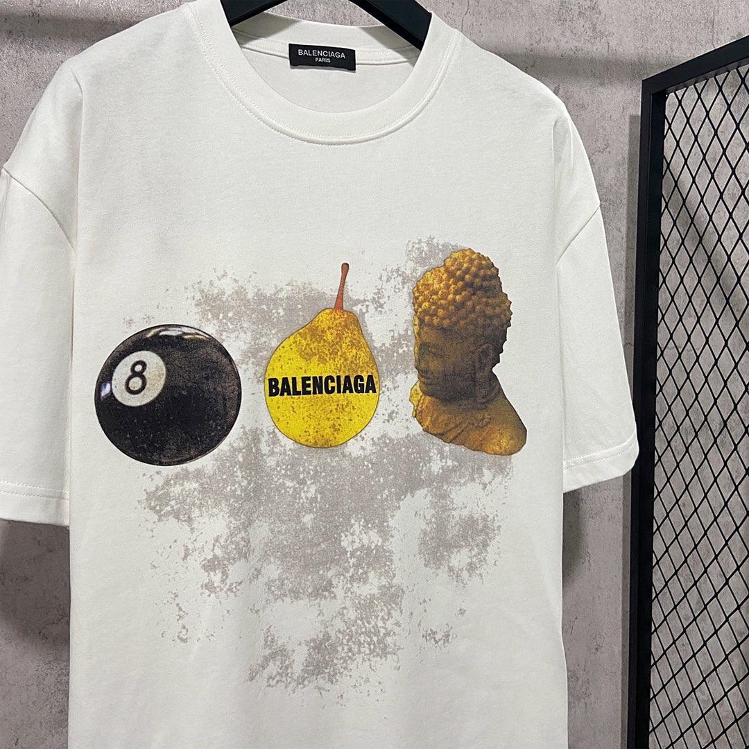 Balenciaga Cream T-Shirt Without Collar
