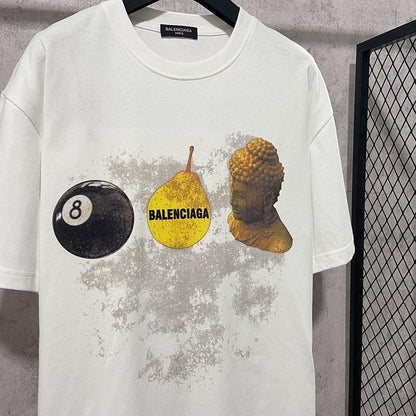 Balenciaga Cream T-Shirt Without Collar