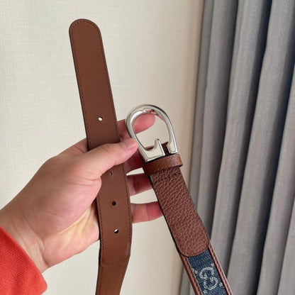 GUCCI Embellished coated-canvas and leather belt &