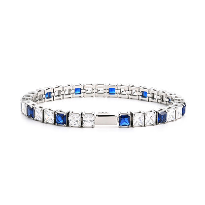 Stainless Steel Tennis Chain Bracelet Square Zircon Light Luxury Jewelry