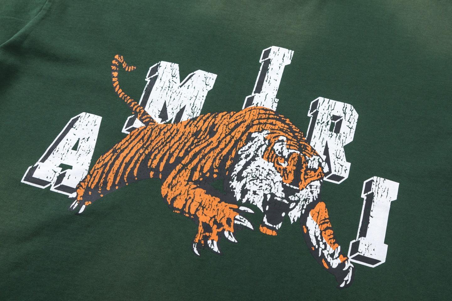 Amiri Lion Green T-Shirt Without Collar
