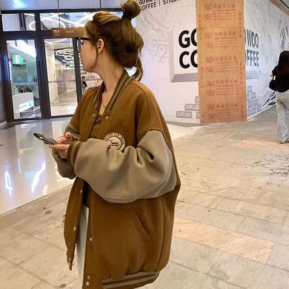 Retro Loose Fit Baseball Jacket