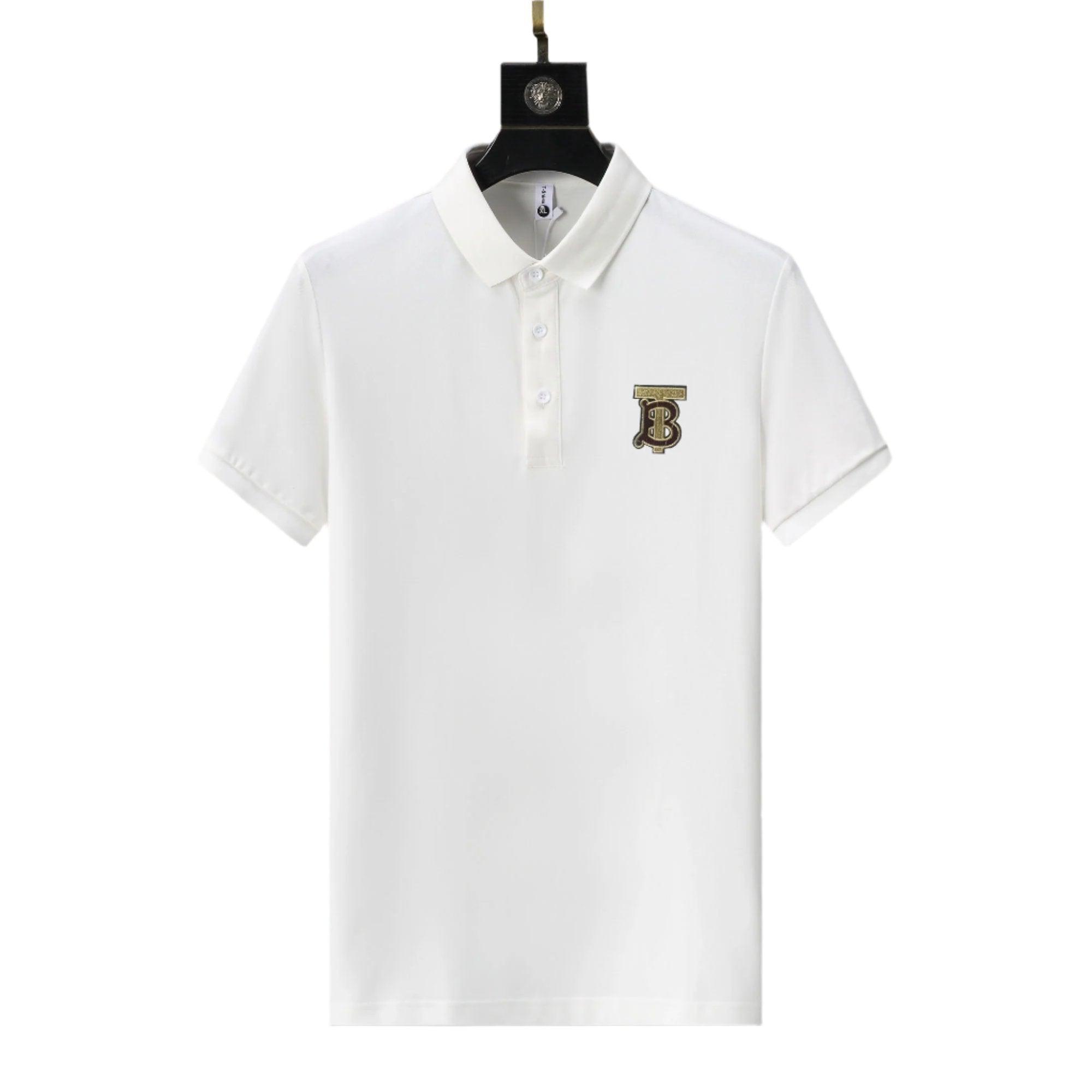 Burberry White T-Shirt With Collar