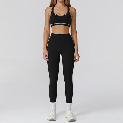 Womens Brushed Yoga Suit Set with Zipper
