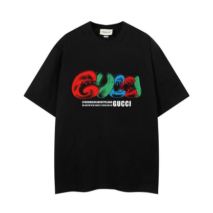 Gucci T-Shirt Black Collarless Premium Cotton - Luxury Casual Staple