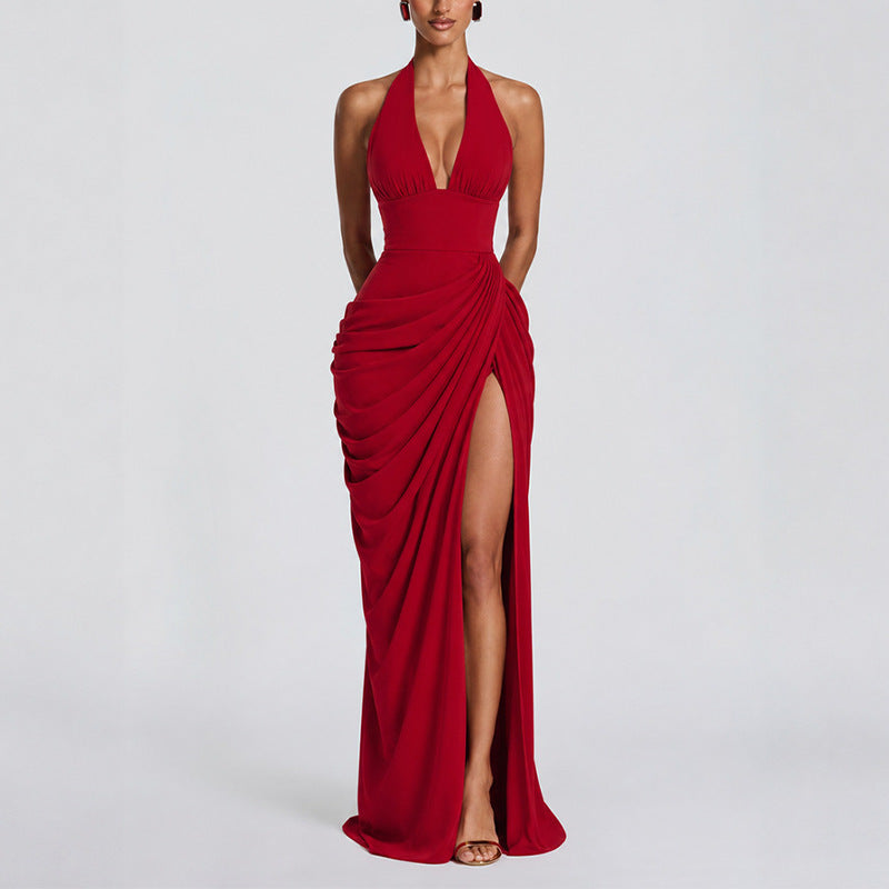 Elegant Halter Neck Evening Gown
