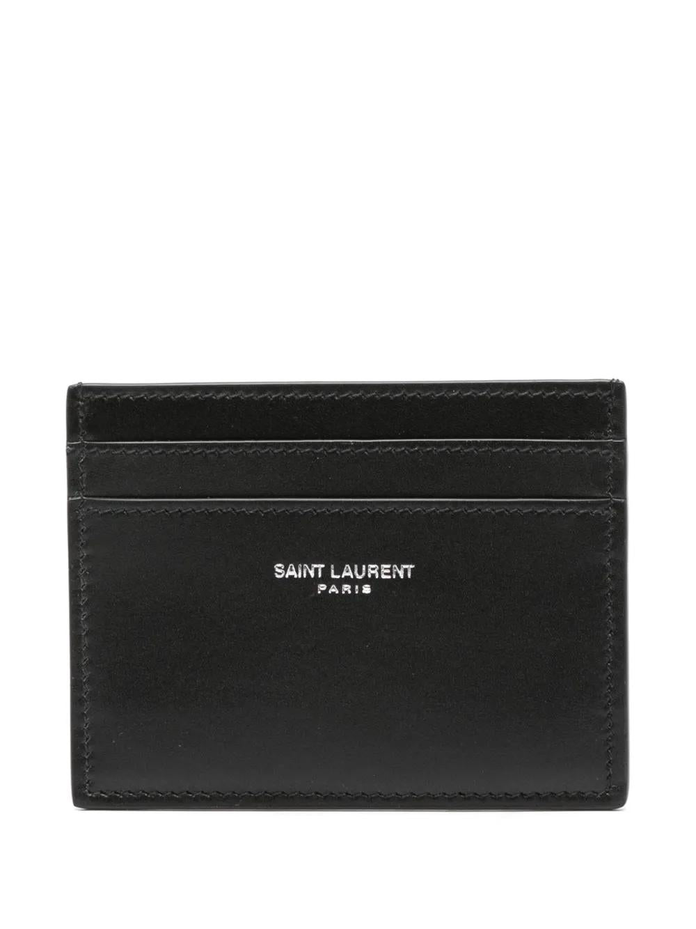 SAINT LAURENT Mini Credit Card Case with Embossed Signature - FW24 Collection