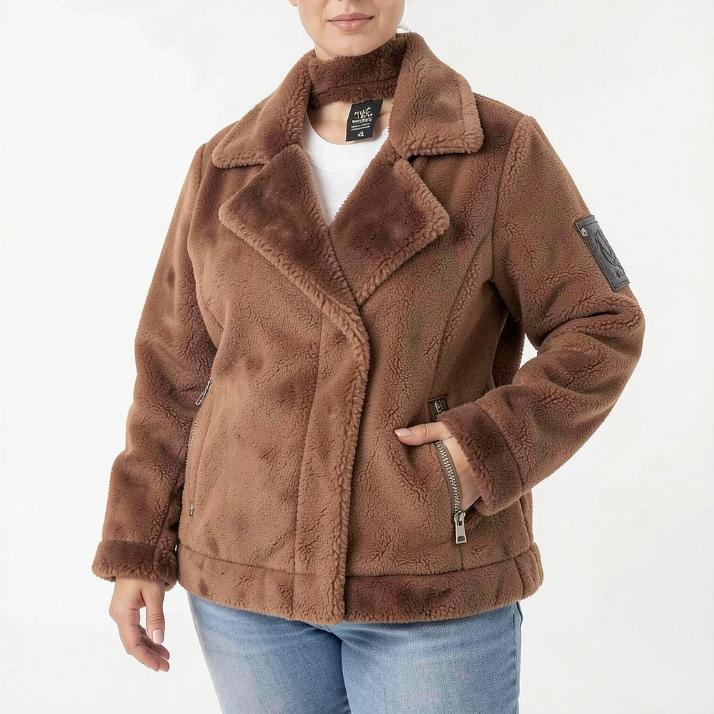 Style &amp; Co Plus Size Faux-Shearling Moto Jacket, Size 0X