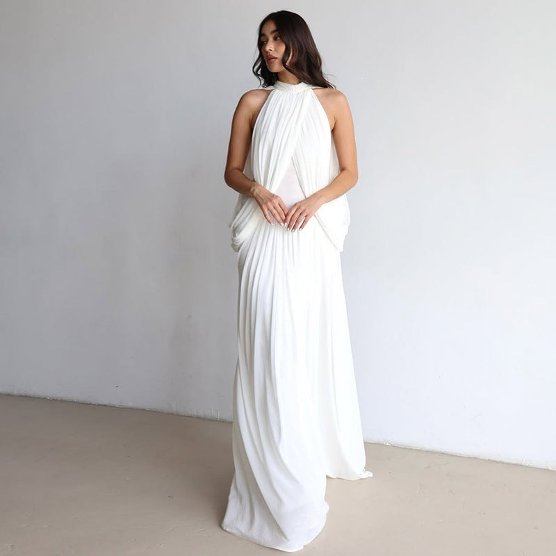 Round neck fresh chiffon fashion dress