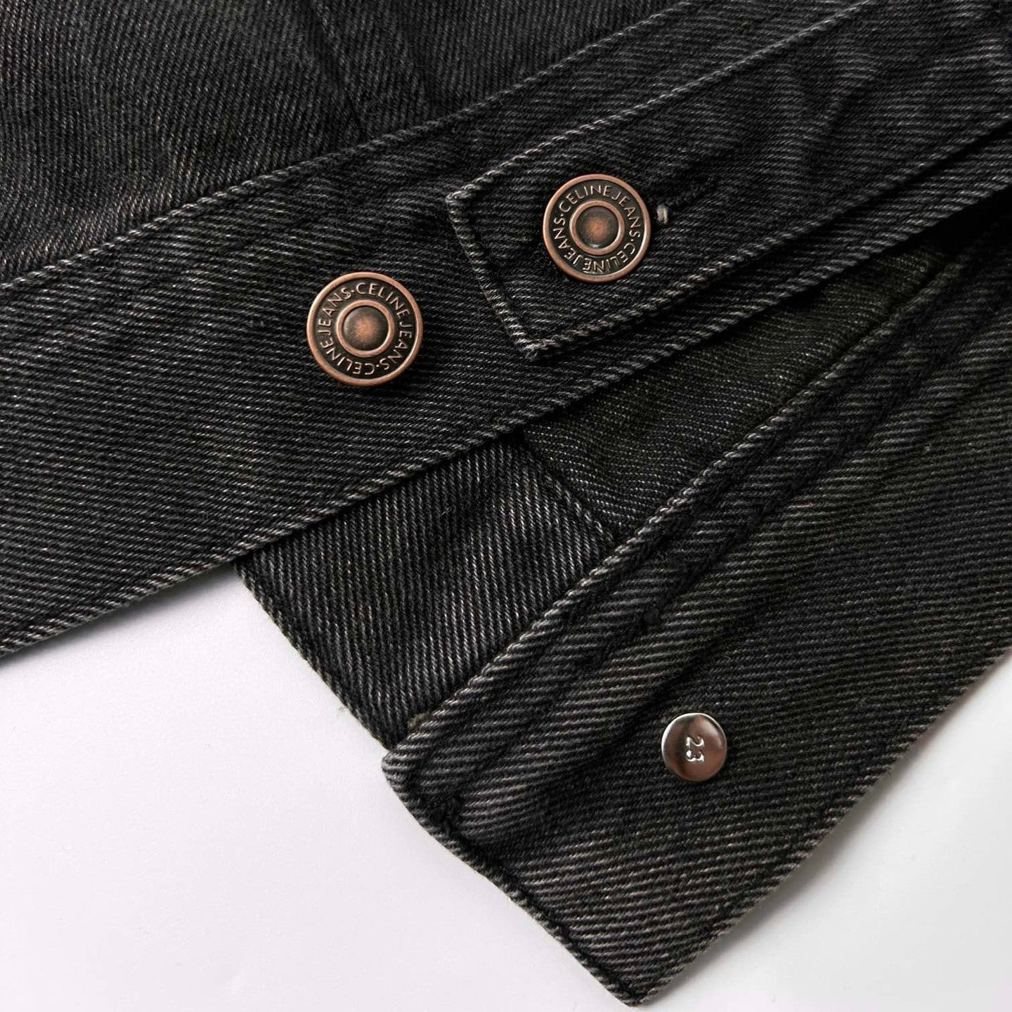 CELINE Washed Grey Denim Jacket – Casual Single-Breasted