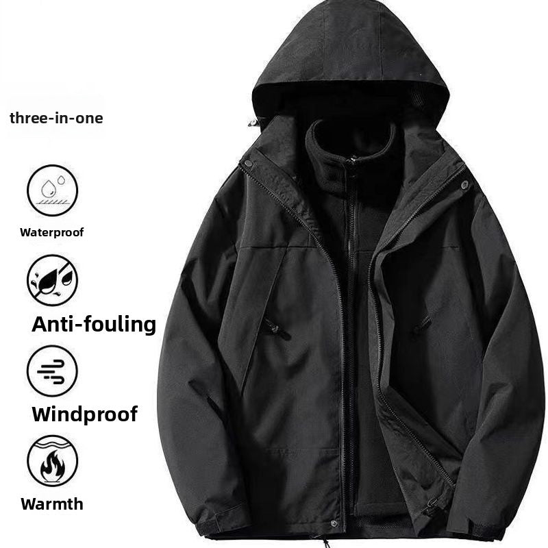 Detachable Three-in-One Windproof Waterproof Jacket