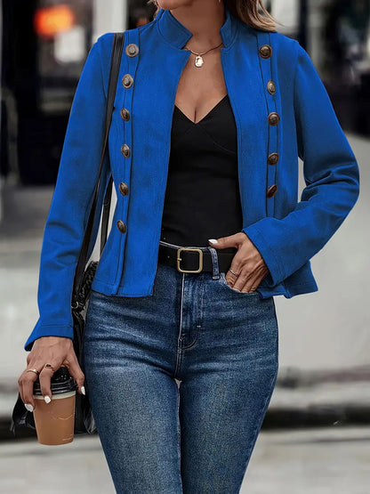 Womens Retro Suede Double Breasted Coat